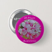 Redbud Tree Blüten Hochzeit zu individualisieren Button (Vorne & Hinten)