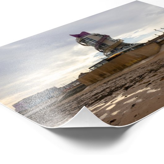 Redcar Beach and Beacon Fotodruck (Ecke)