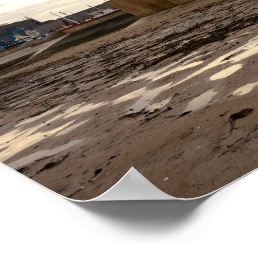 Redcar Beach and Beacon Poster (Ecke)