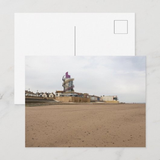 Redcar Beach and Beacon Postkarte (Vorne/Hinten)