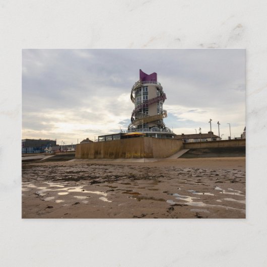 Redcar Beach and Beacon Postkarte (Vorderseite)