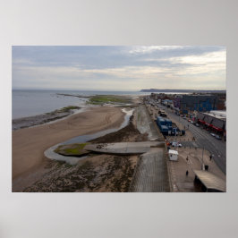 Redcar Beach from the Beacon Poster