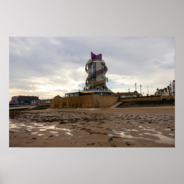 Redcar Strand und Beacon Poster