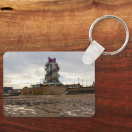 Redcar Strand und Leuchtturm Schlüsselanhänger