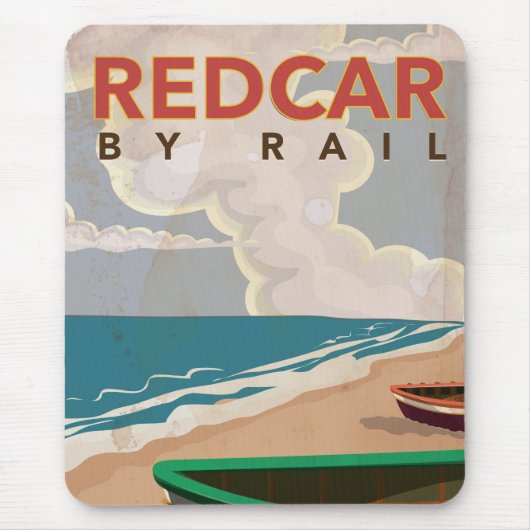 Redcar Vintage Reiseplakat Mousepad (Vorne)
