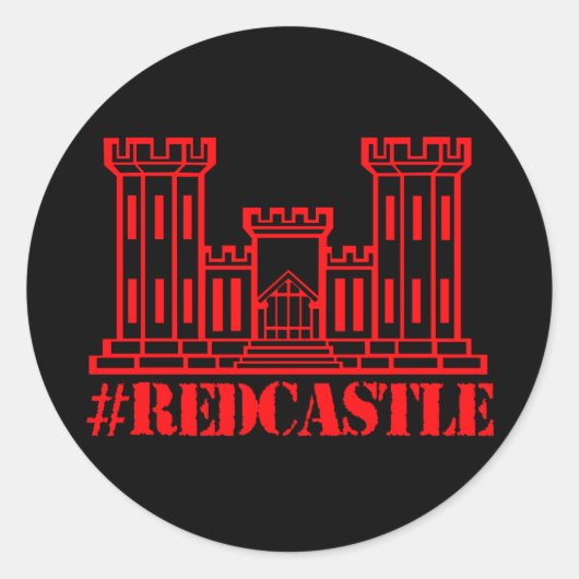 #Redcastle Combat Engineer (Large Castle) Runder Aufkleber (Vorderseite)