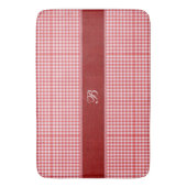 RedCheckered Bath Mat mit anfänglicher Badematte (Vorderseite Vertikal)