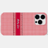 RedCheckered-Fall mit Ihrem Namen Case-Mate iPhone Hülle (Rückseite (Horizontal))