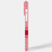 RedCheckered-Fall mit Ihrem Namen Case-Mate iPhone Hülle (Rückseite / Links)