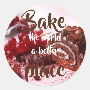 Redcurrant cake// Bake the world a better place Runder Aufkleber
