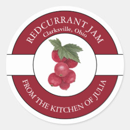 Redcurrant Jam Label Runder Aufkleber