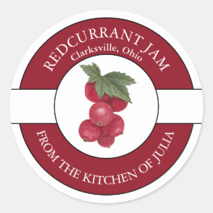 Redcurrant Jam Label Runder Aufkleber