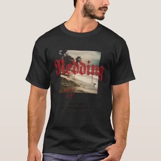 Redding California Ca Tattoo Beach Surf T-Shirt (Vorderseite)
