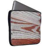 Reddish Brown verblasste Farbe auf Holz Laptopschutzhülle (Vorne Rechts)