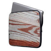 Reddish Brown verblasste Farbe auf Holz Laptopschutzhülle (Vorderseite Links)