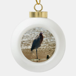 Reddish Egret Keramik Kugel-Ornament