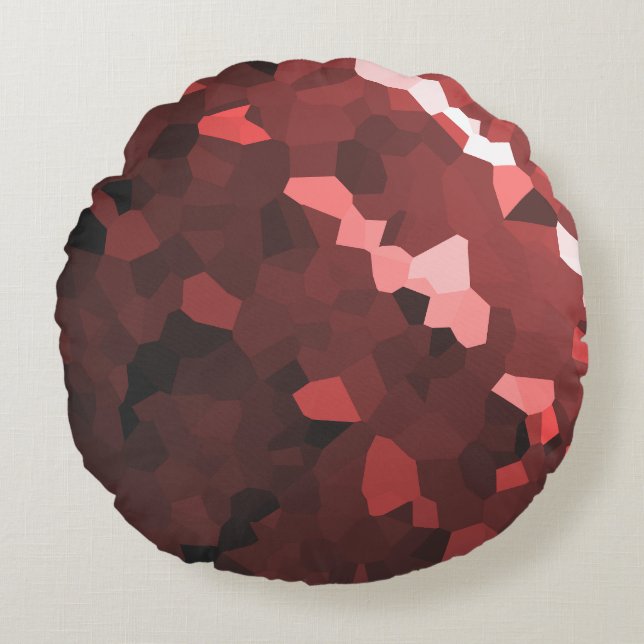 Reddish Hue Crystallized Muster Rundes Kissen (Vorderseite)