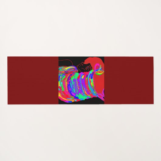 Reddish-Orange Fox Warrior Princess Two-Toned Yogamatte (Rückseite (Horizontal))