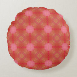 Reddish Rose Geometric Circular Throw Pillow Rundes Kissen