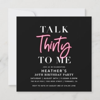 Rede 30 mit mir 30. Geburtstag Party Square Einladung