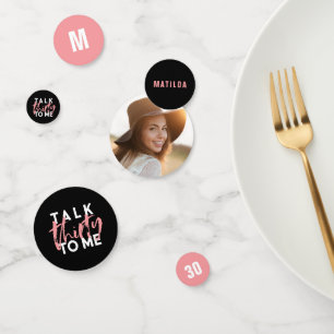 Rede 30 mit mir moderne mädchenhafte Typografie Ge Konfetti