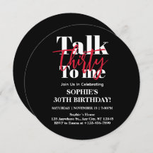 Rede 30 mit mir Moderner 30. Geburtstagskreis des 