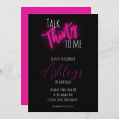 Rede 30 mit mir Neon Birthday Einladung (Vorne/Hinten)