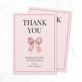 Rede 30 mit mir Pink Girly Bow 30 Geburtstag Dankeskarte