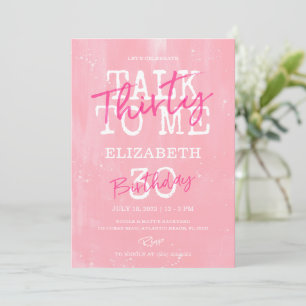 Rede dreißig mit mir, 30. Geburtstagskarte Einladung