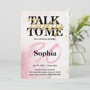 Rede dreißig mit mir, 30. Geburtstagskarte Einladung