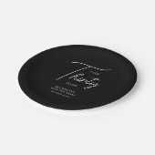 Rede dreißig mit mir am 30. Schwarz & Weiß Geburts Pappteller (Schrägansicht)