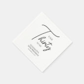 Rede dreißig mit mir am 30. Schwarz & Weiß Geburts Serviette (Ecke)