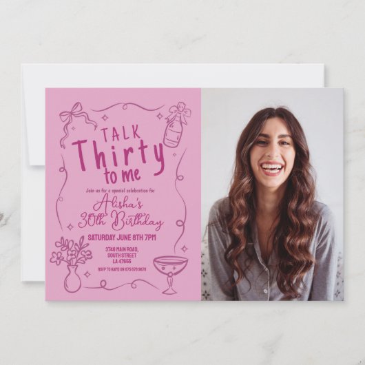 Rede dreißig mit mir Foto 30. Einladung (Vorderseite)