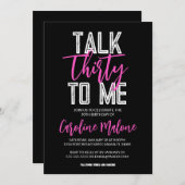 Rede dreißig mit mir Geburtstagsparty Einladung (Vorne/Hinten)