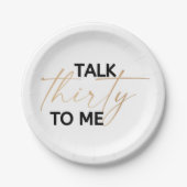 Rede dreißig mit mir pappteller (Vorderseite)