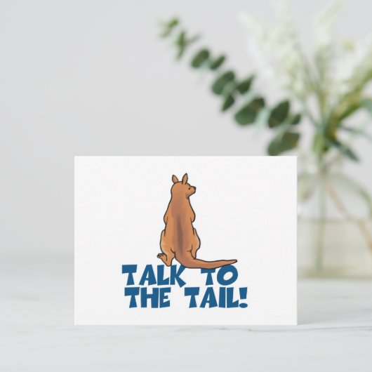 Rede mit dem Schwanz Kangaroo Postkarte (Stehend Vorderseite)
