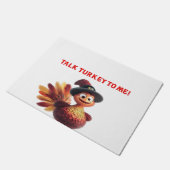 Rede mit mir Klartext Lustiges Thanksgiving-Design Fußmatte (Schrägansicht)