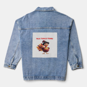 Rede mit mir Klartext Lustiges Thanksgiving-Design Jeansjacke