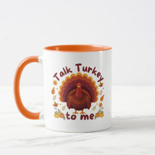 Rede mit mir über Truthahn zum Erntedankfest Tasse