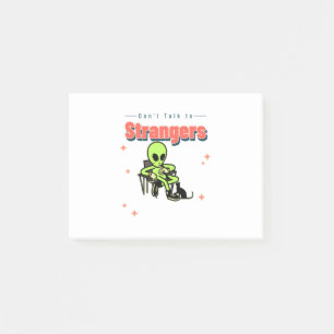Rede nicht mit Fremden-Humor-Retro-Alien-Spaßig Post-it Klebezettel