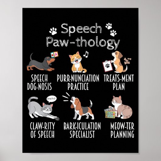 Rede Paw-thologie Lustige Katzen Witze Sprachpatho Poster (Vorne)
