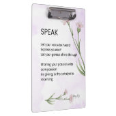 Rede - Selbstbewusstsein in der Liebe Klemmbrett (Rechts)