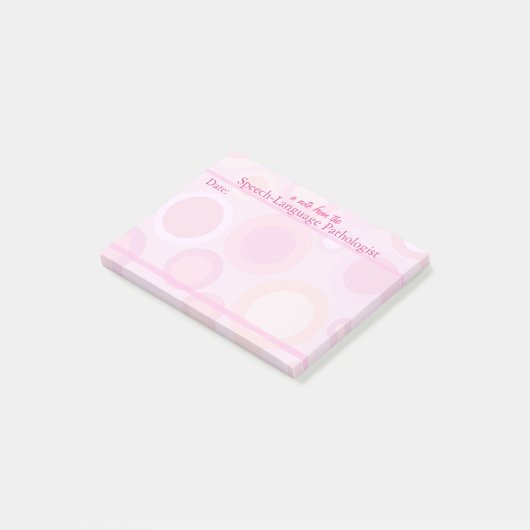 Rede-Sprachenpathologe-klebrige Pastellanmerkungen Post-it Klebezettel (angewinkelt)