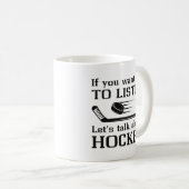 Rede über Hockey Kaffeetasse (VorderseiteRechts)