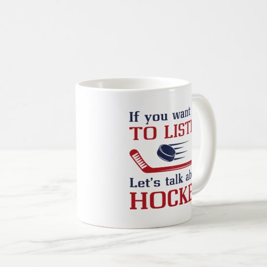 Rede über Hockey Kaffeetasse (VorderseiteRechts)