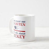 Rede über Hockey Kaffeetasse (Vorderseite Links)