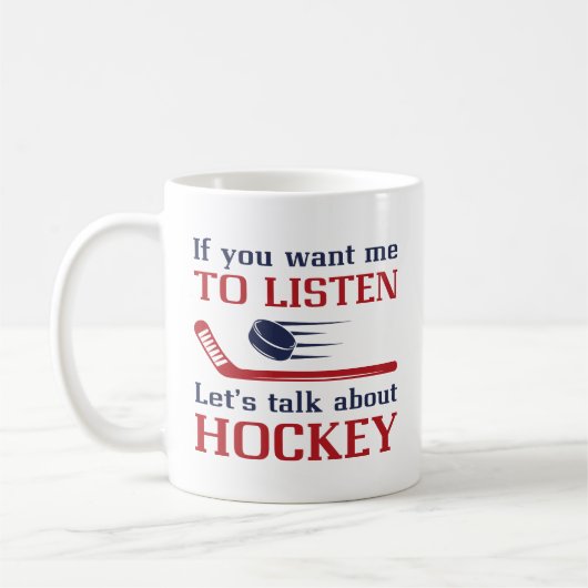 Rede über Hockey Kaffeetasse (Links)