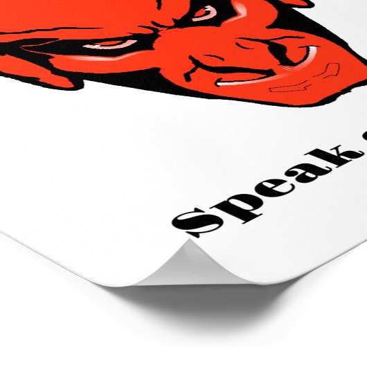 Rede vom Teufel - rot plötzlich aufgetaucht Altes Poster (Ecke)