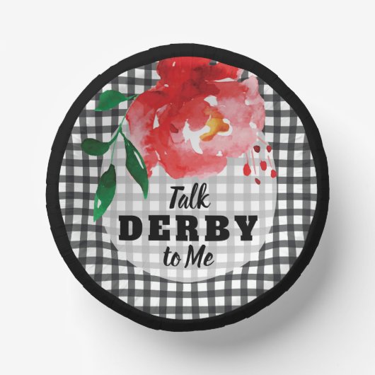 Rede von Derby zu Me Rose über Gingham Pappteller (Vorderseite)