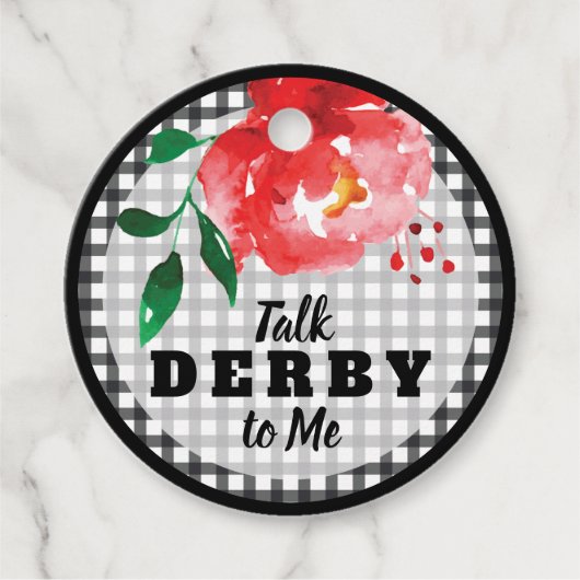 Rede von Derby zu Me Rote Rose über Gingham Geschenkanhänger (Vorderseite)